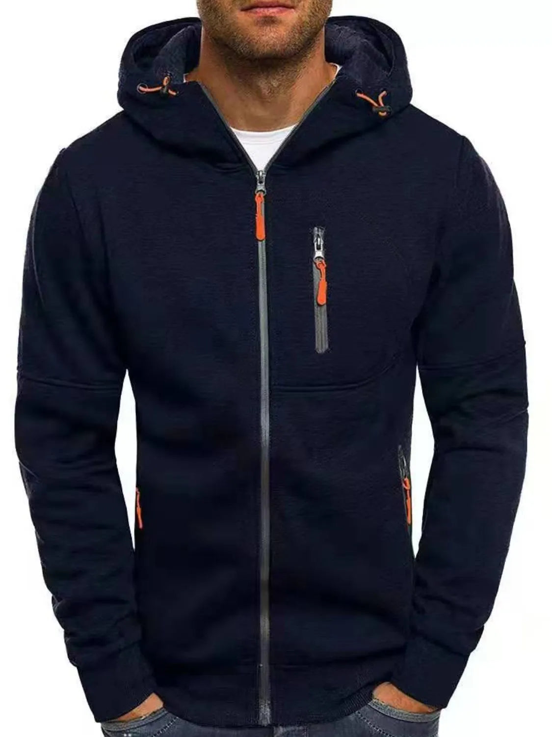 Men's Full Size Zip Up Long Sleeve Hoodie Plus Size - Premium  from Trendsi - Just $22.30! Shop now at Handbags Specialist Headquarter