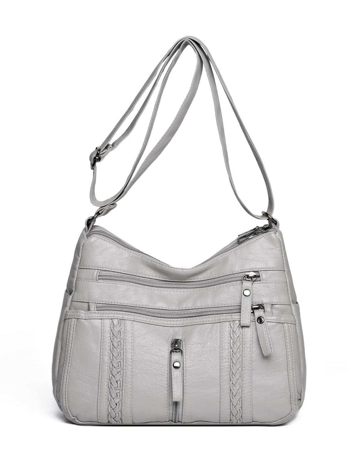 PU Leather Adjustable Strap Shoulder Bag.