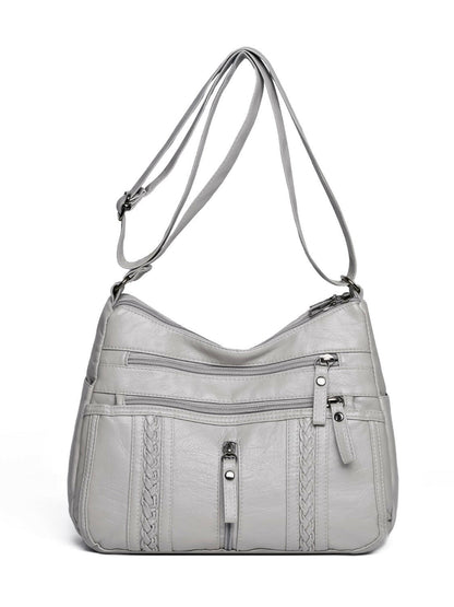PU Leather Adjustable Strap Shoulder Bag.