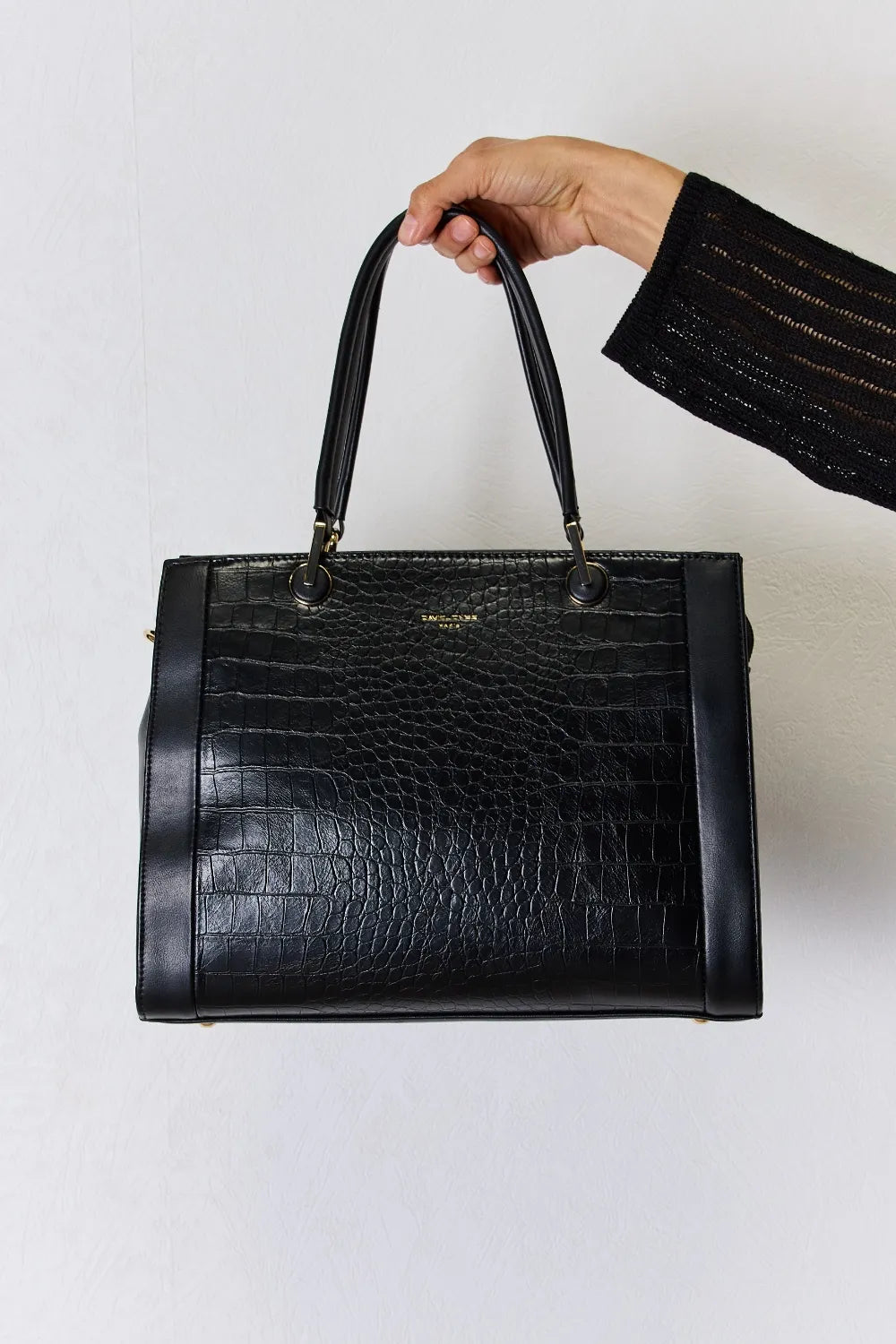David Jones Texture PU Leather Handbag - Premium Handbags from Trendsi - Just $52.99! Shop now at Handbags Specialist Headquarter