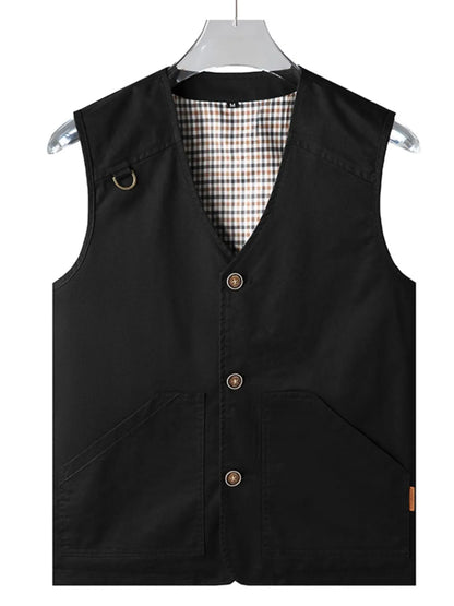 Men's Plus Size Button Up Vest - Premium  from Trendsi - Just $43.74! Shop now at Handbags Specialist Headquarter