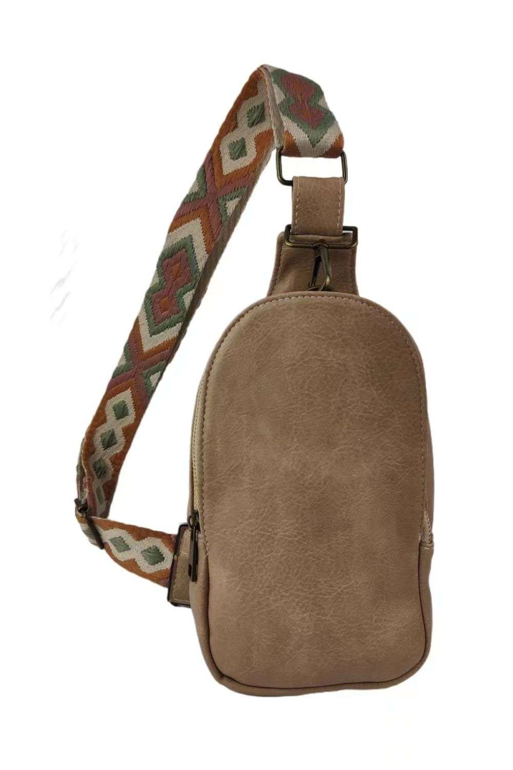Random Pattern Adjustable Strap PU Leather Sling Bag - Premium Crossbody Bag from Trendsi - Just $32.99! Shop now at Handbags Specialist Headquarter