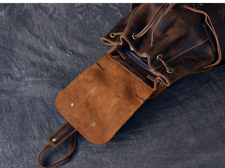 The Olaf Rucksack | Vintage Leather Travel Backpack - Premium Backpack from Doba - Just $266.60! Shop now at Handbags Specialist Headquarter