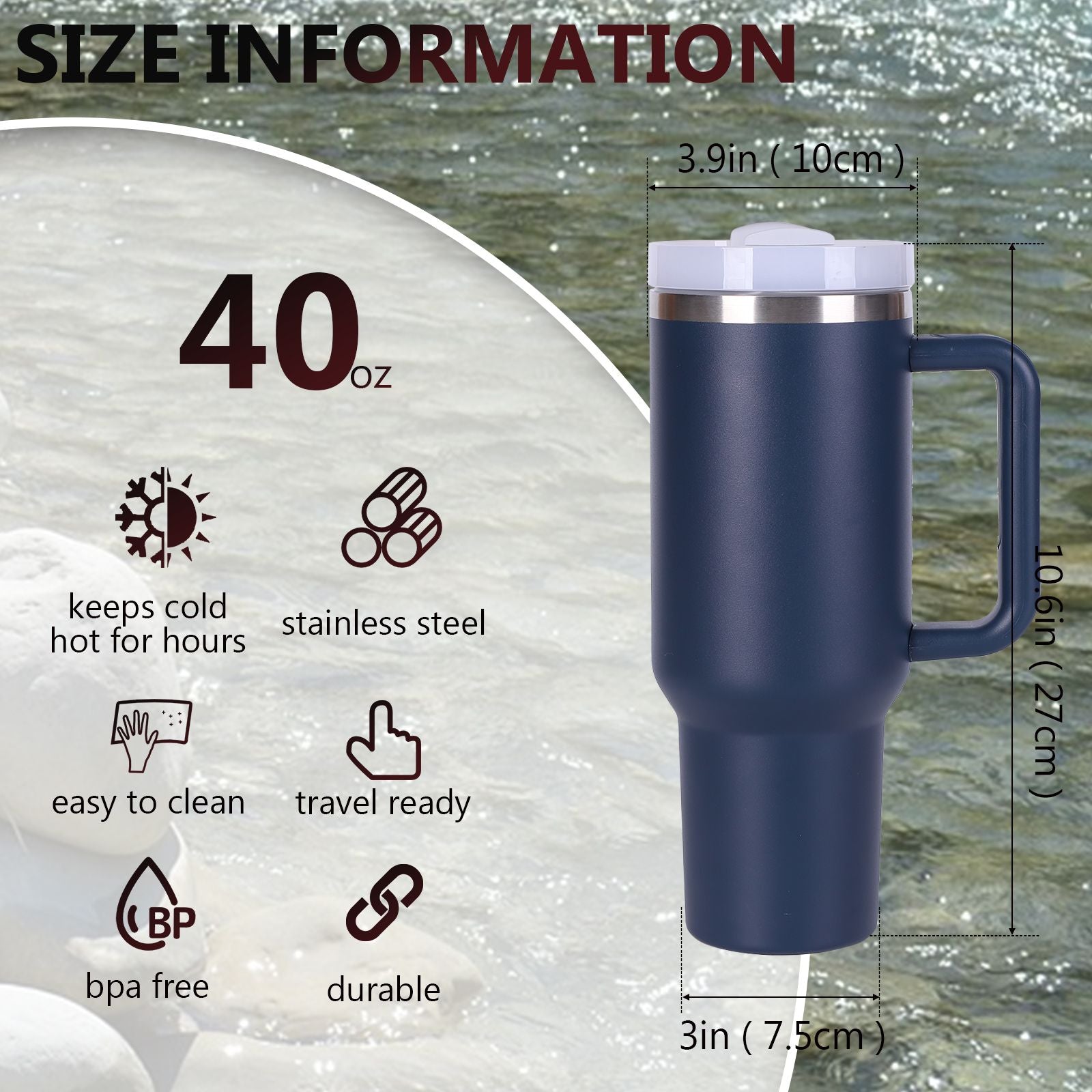 40oz V2 large capacity tumbler,  With Handle And Straw Lid, Insulated Reusable Stainless Steel Water Bottles Travel Mug Coffee Cup car cup water cup For Men Women Outdoor Camping Driving, gift - Premium Water Bottles from Doba - Just $31.60! Shop now at Handbags Specialist Headquarter