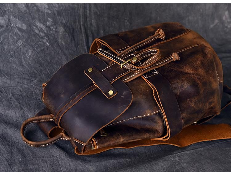 The Olaf Rucksack | Vintage Leather Travel Backpack - Premium Backpack from Doba - Just $266.60! Shop now at Handbags Specialist Headquarter