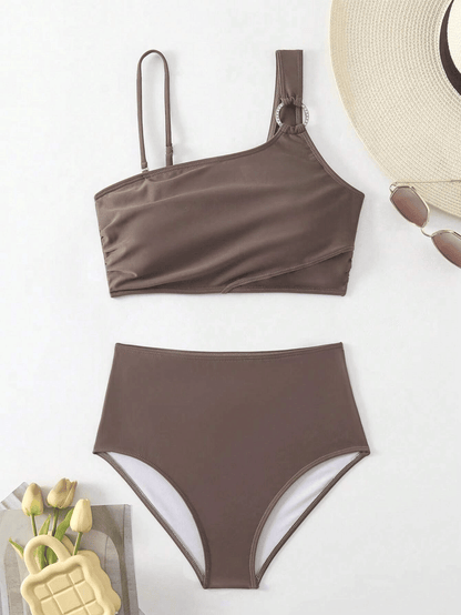 Women's minimalist asymmetrical split style quick drying bikini swimsuit - Premium Swimsuit Set from Doba - Just $28.58! Shop now at Handbags Specialist Headquarter