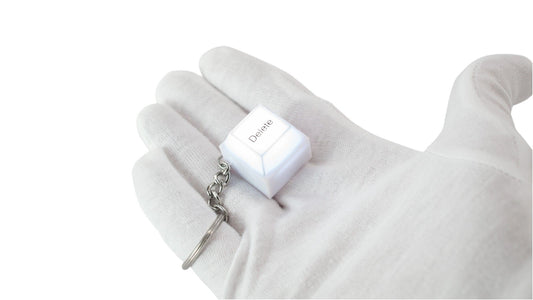 Keychain Fidget Fun: Super Bright White LED Delete Keyboard Button - Premium Key chain from Doba - Just $23.58! Shop now at Handbags Specialist Headquarter
