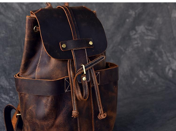 The Olaf Rucksack | Vintage Leather Travel Backpack - Premium Backpack from Doba - Just $266.60! Shop now at Handbags Specialist Headquarter