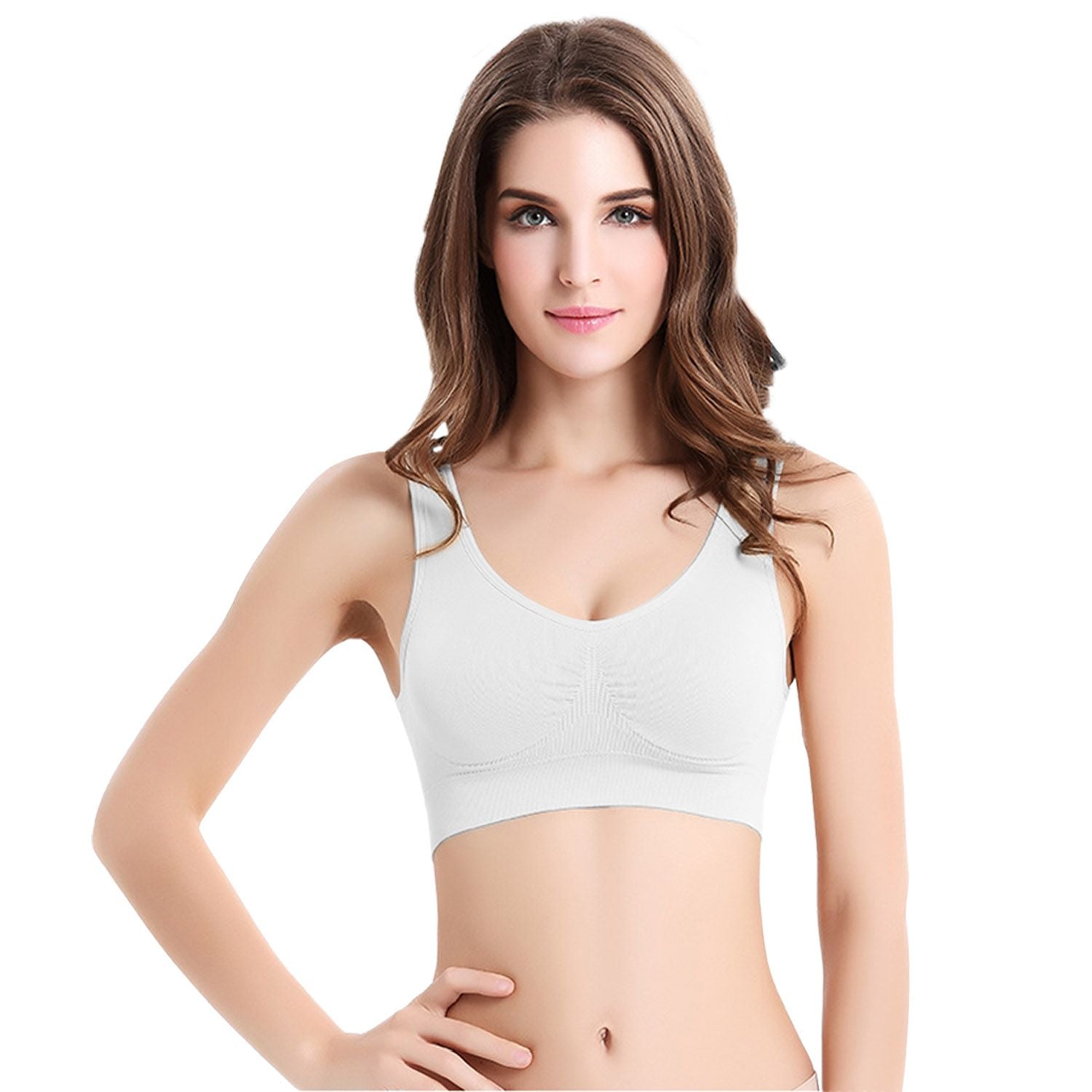 3 Pack Sport Bras For Women Seamless Wire free Bra Light Support Tank Tops For Fitness Workout Sports Yoga Sleep Wearing - Premium Tops from Doba - Just $32.50! Shop now at Handbags Specialist Headquarter