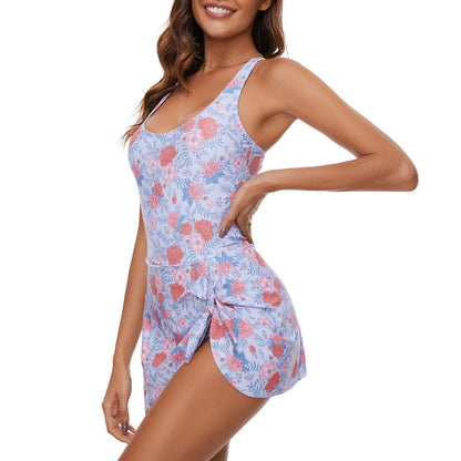 Printed girls' skirt style one-piece swimsuit covers the belly and makes you look slim and quick drying - Premium Diaper Bags Set from Doba - Just $33.58! Shop now at Handbags Specialist Headquarter