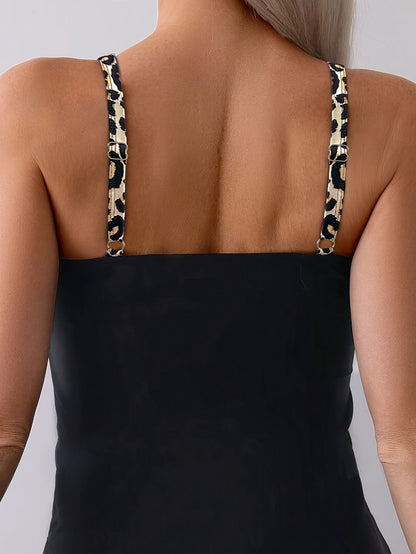 Women's two-piece leopard print side quick drying camisole swimsuit - Premium Swimsuit Set from Doba - Just $31.10! Shop now at Handbags Specialist Headquarter