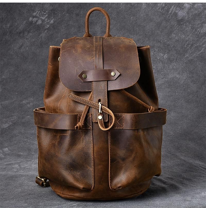 The Olaf Rucksack | Vintage Leather Travel Backpack - Premium Backpack from Doba - Just $266.60! Shop now at Handbags Specialist Headquarter
