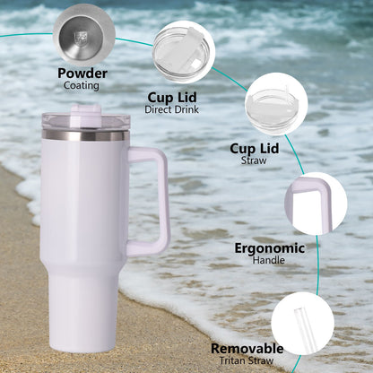 40oz large capacity tumbler With Handle And Straw Lid, Insulated Reusable Stainless Steel Water Bottles Travel Mug Coffee Cup car cup water cup For Men Women Outdoor Camping Driving, gift - Premium Water Bottles from Doba - Just $31.60! Shop now at Handbags Specialist Headquarter