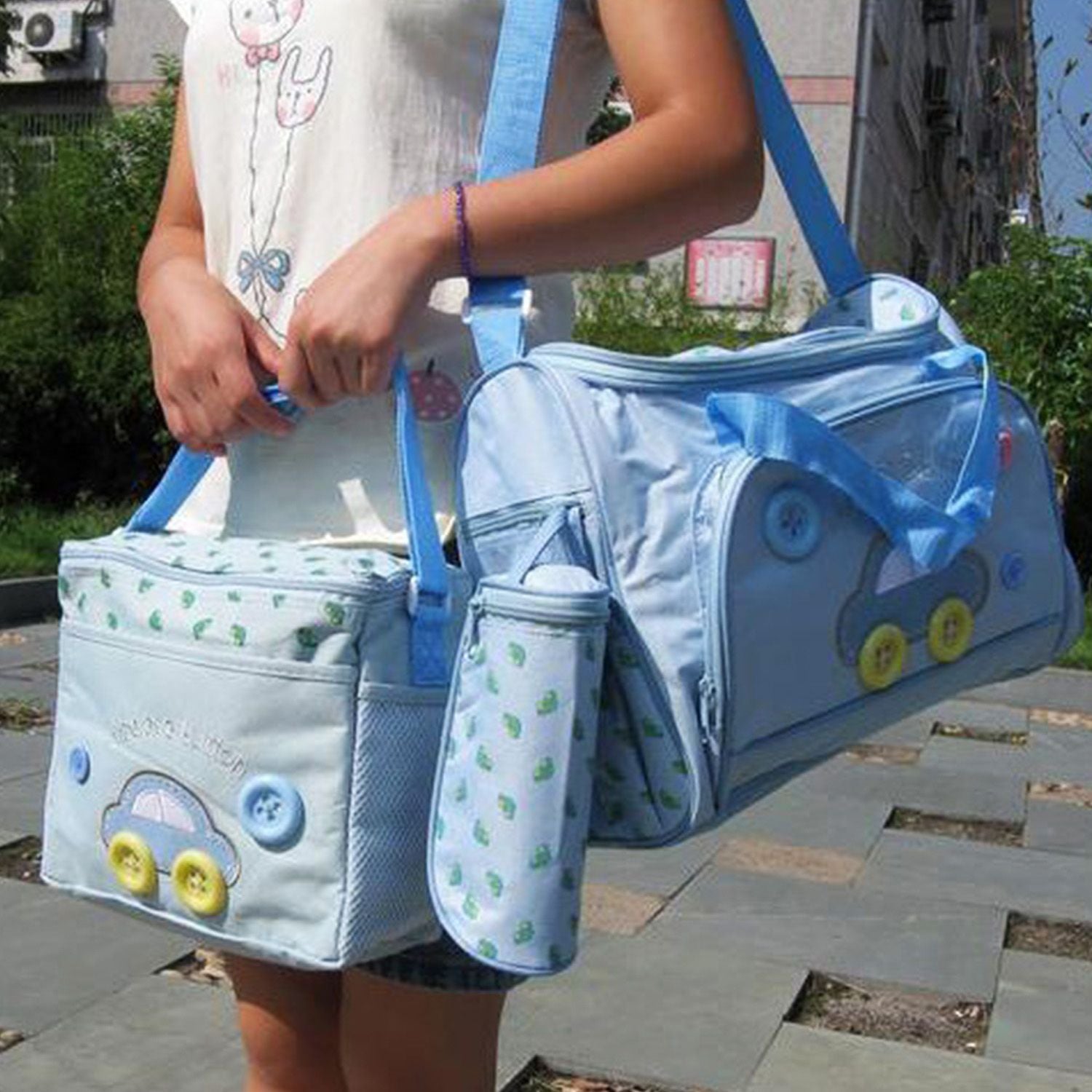 4Pcs Diaper Bag Tote Set Baby Napping Changing Bag Shoulder Mummy Bag - Premium Diaper Bags Set from Doba - Just $63.60! Shop now at Handbags Specialist Headquarter