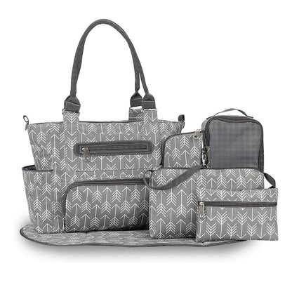 8Pcs Baby Nappy Diaper Bags Set for Mom Dad Mummy Handbags Multifunctional Diaper Changing Bags with Bottle Bag Mesh Bag Purse Diaper Pad 2 Burp Cloths 2 Hook Straps - Premium Diaper Bags Set from Doba - Just $85.80! Shop now at Handbags Specialist Headquarter