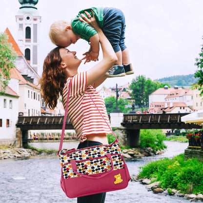 5PCS Baby Nappy Diaper Bags Set Mummy Diaper Shoulder Bags w/ Nappy Changing Pad Insulated Pockets Travel Tote Bags - Premium Tote Bags from Doba - Just $70.62! Shop now at Handbags Specialist Headquarter