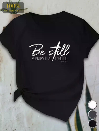 Plus Size Women's T-Shirt - "Be Still & Know That I Am God" Graphic, - Premium Women's T Shirt from Doba - Just $21.08! Shop now at Handbags Specialist Headquarter