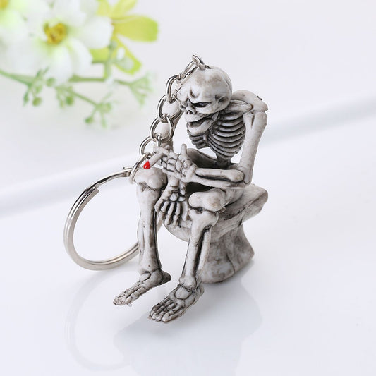 Skull Creative Keychain Rubber Pendant - Premium Key chain from Doba - Just $15.38! Shop now at Handbags Specialist Headquarter