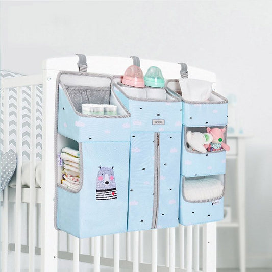 Sunveno Baby Storage Organizer Crib Hanging Storage Bag Caddy Organizer for Baby Essentials Bedding Set Diaper Storage Bag - Premium Diaper Bags Set from Doba - Just $102.65! Shop now at Handbags Specialist Headquarter