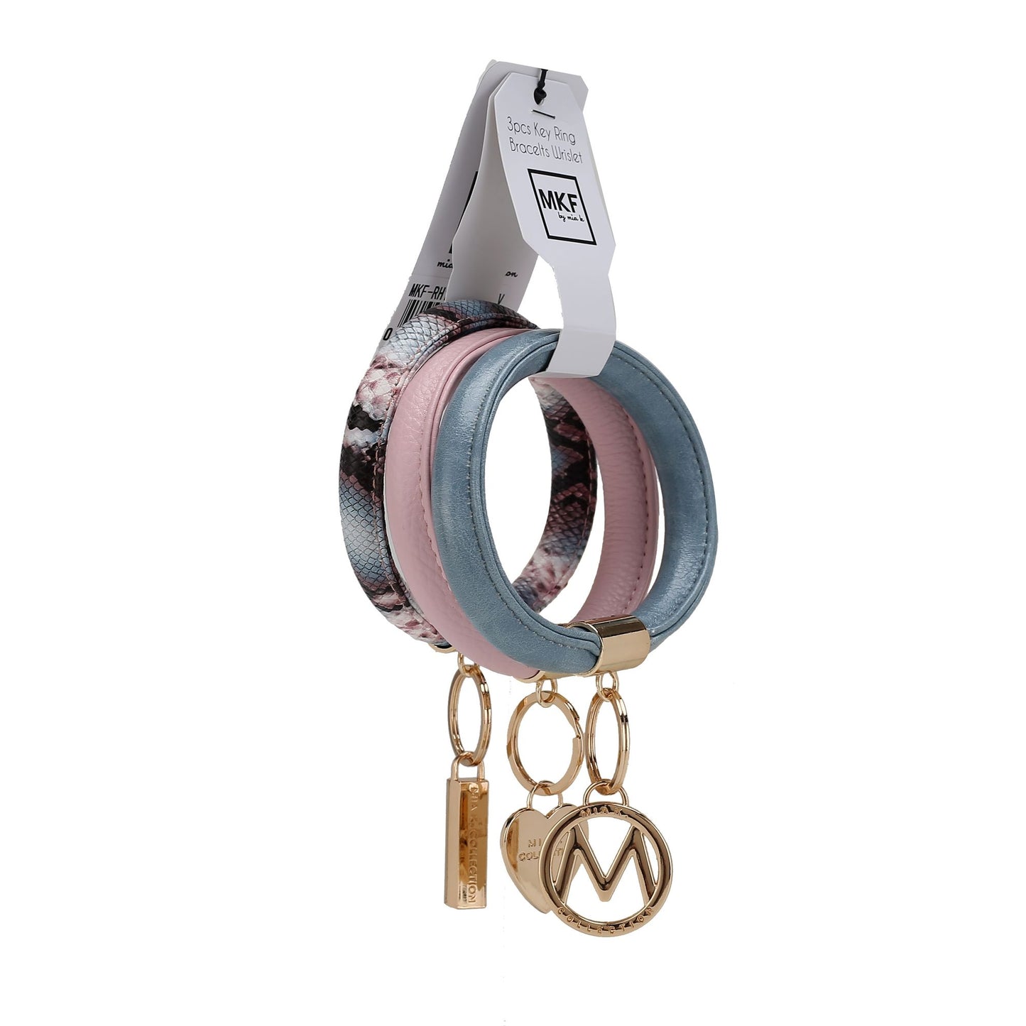 MKF Collection Jasmine Vegan Leather Women Bangle Wristlet Keychain set by Mia K - Premium Key chain from Doba - Just $56.45! Shop now at Handbags Specialist Headquarter