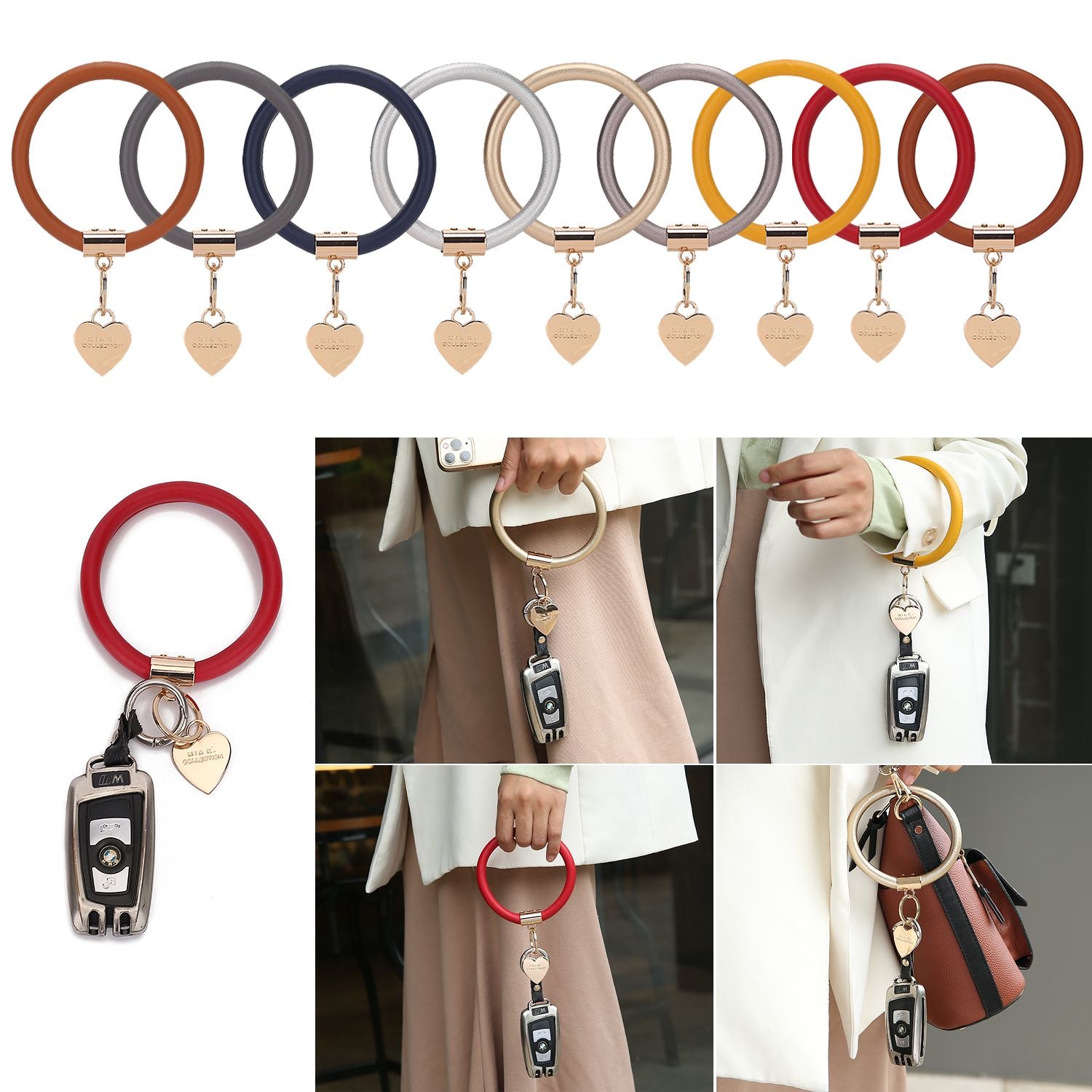 MKF Collection Jasmine Vegan Leather Women Bangle Wristlet Keychain set by Mia K - Premium Key chain from Doba - Just $56.45! Shop now at Handbags Specialist Headquarter