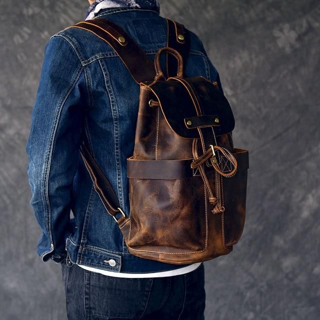 The Olaf Rucksack | Vintage Leather Travel Backpack - Premium Backpack from Doba - Just $266.60! Shop now at Handbags Specialist Headquarter