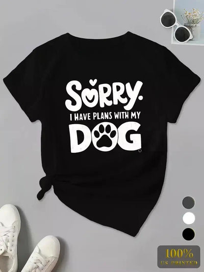 Sorry Dog Plus Size Women'S Athletic Short Sleeve T-shirt - Premium Women's T Shirt from Doba - Just $21.08! Shop now at Handbags Specialist Headquarter