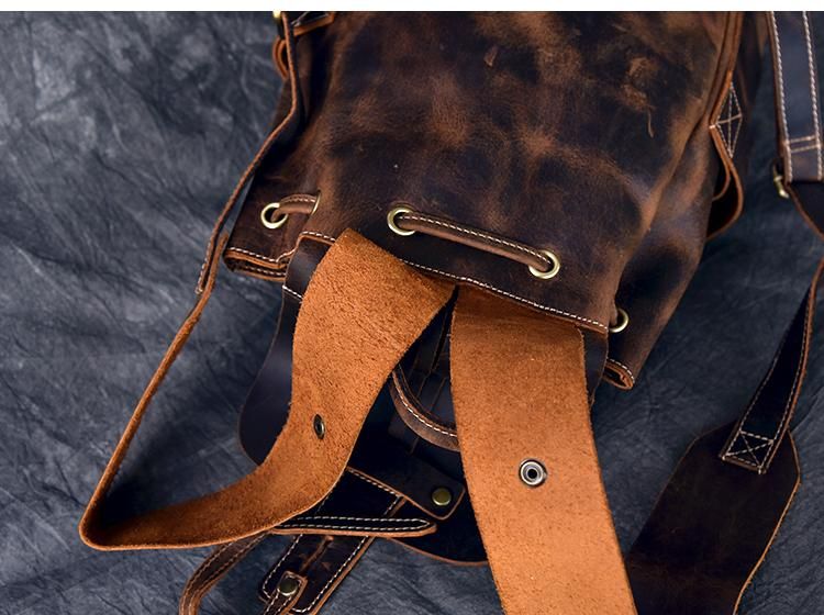 The Olaf Rucksack | Vintage Leather Travel Backpack - Premium Backpack from Doba - Just $266.60! Shop now at Handbags Specialist Headquarter