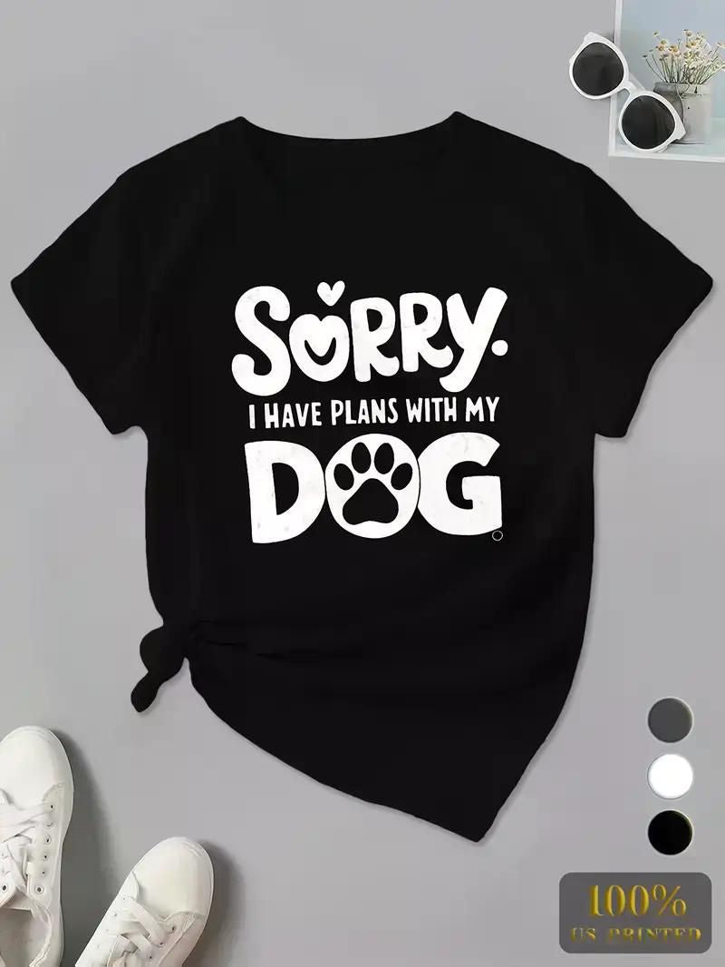 Sorry Dog Plus Size Women'S Athletic Short Sleeve T-shirt - Premium Women's T Shirt from Doba - Just $21.08! Shop now at Handbags Specialist Headquarter
