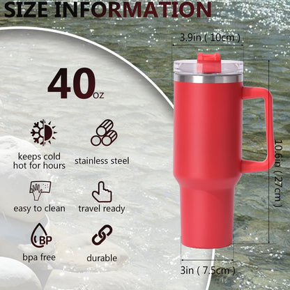40oz large capacity tumbler, With Handle And Straw Lid, Insulated Reusable Stainless Steel Water Bottles Travel Mug Coffee Cup car cup water cup For Men Women Outdoor Camping Driving,  gift - Premium Water Bottles from Doba - Just $31.60! Shop now at Handbags Specialist Headquarter