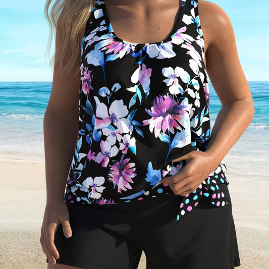 New women's Tankini suit with chest cushion and no steel ring, conservative style swimsuit - Premium Swimsuit Set from Doba - Just $35.73! Shop now at Handbags Specialist Headquarter