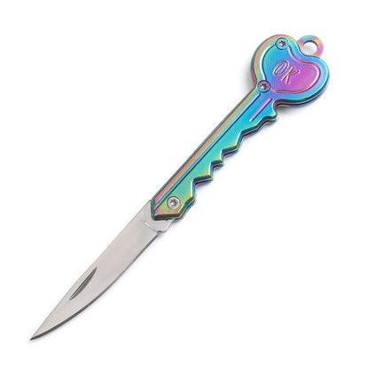 OK Foldable Knife Key Chain Mini Pocket Knife Box Cutter Keychain Pendant Color Handle Decoration - Premium Key chain from Doba - Just $19.08! Shop now at Handbags Specialist Headquarter