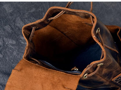 The Olaf Rucksack | Vintage Leather Travel Backpack - Premium Backpack from Doba - Just $266.60! Shop now at Handbags Specialist Headquarter