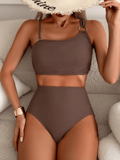 Women's minimalist asymmetrical split style quick drying bikini swimsuit - Premium Swimsuit Set from Doba - Just $28.58! Shop now at Handbags Specialist Headquarter