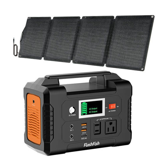 200W Portable Power Station;  FlashFish 40800mAh Solar Generator with 60W 18V ETFE Portable Solar Panel;  Flashfish Foldable Solar Charger - Premium Decor from Doba - Just $392.13! Shop now at Handbags Specialist Headquarter