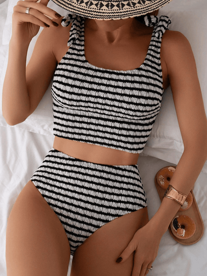 Women's two-piece striped swimsuit - Premium Swimsuit Set from Doba - Just $30.28! Shop now at Handbags Specialist Headquarter