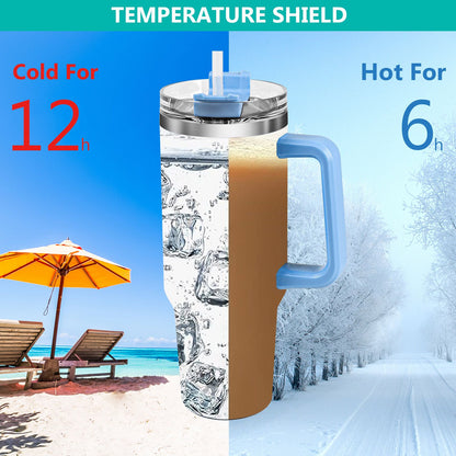 40oz 5D cowprint Insulated Tumbler With Handle And Straw Lid Portable Large Capacity water bottle, Heat preservation,304 Stainless Steel Cup For Outdoor Sports, Travel & Camping Birthday Gift - Premium Water Bottles from Doba - Just $39.48! Shop now at Handbags Specialist Headquarter