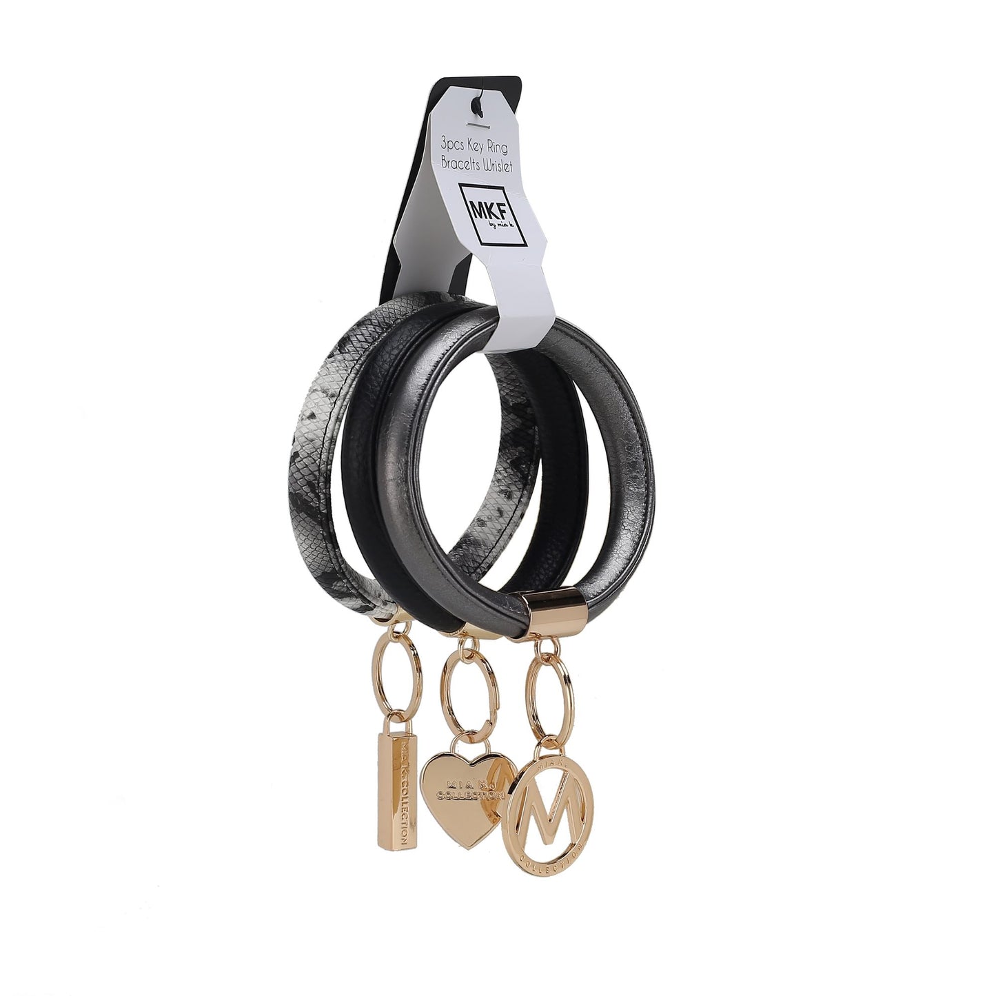 MKF Collection Jasmine Vegan Leather Women Bangle Wristlet Keychain set by Mia K - Premium Key chain from Doba - Just $56.45! Shop now at Handbags Specialist Headquarter