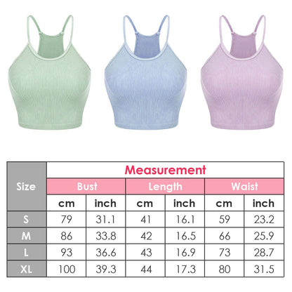 3 Pack Women Crop Basic Tank Top Ribbed Knit Sleeveless Round Neck 9 Color Machine Wash Summer Crop S to XL - Premium Tops from Doba - Just $55.80! Shop now at Handbags Specialist Headquarter