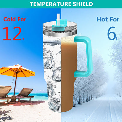 40oz 5D cowprint Insulated Tumbler With Handle And Straw Lid Portable Large Capacity water bottle, Heat preservation,304 Stainless Steel Cup For Outdoor Sports, Travel & Camping Birthday Gift - Premium Water Bottles from Doba - Just $39.48! Shop now at Handbags Specialist Headquarter
