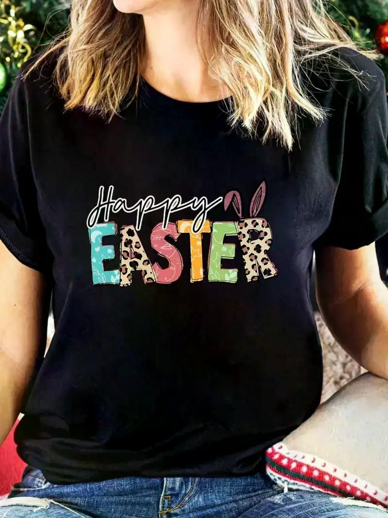 Playful] Women's Plus Size Easter Bunny Graphic Tee - Happy Easter Floral Print Short Sleeve T-Shirt, Round Neck Casual Top, Holiday Apparel | Easter Themed Shirt | Fabric - Premium Women Plus Size from Doba - Just $31.60! Shop now at Handbags Specialist Headquarter