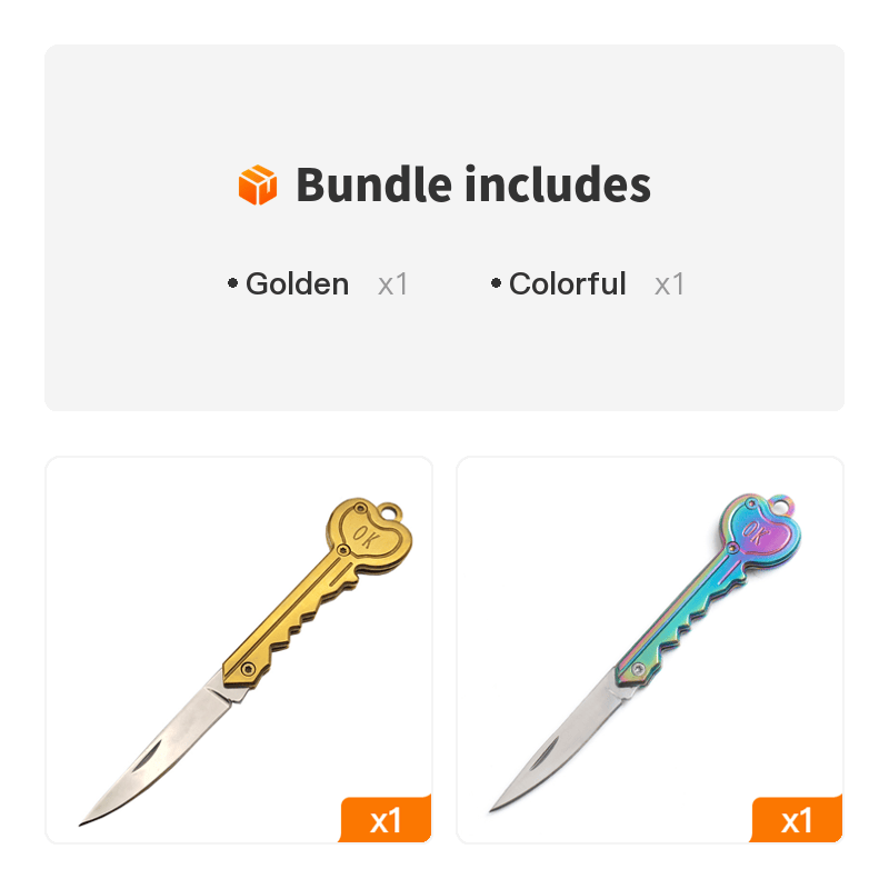 OK Foldable Knife Key Chain Mini Pocket Knife Box Cutter Keychain Pendant Color Handle Decoration - Premium Key chain from Doba - Just $19.08! Shop now at Handbags Specialist Headquarter