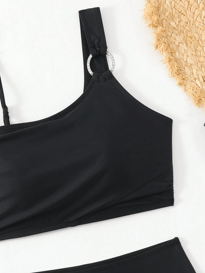 Women's minimalist asymmetrical split style quick drying bikini swimsuit - Premium Swimsuit Set from Doba - Just $28.58! Shop now at Handbags Specialist Headquarter