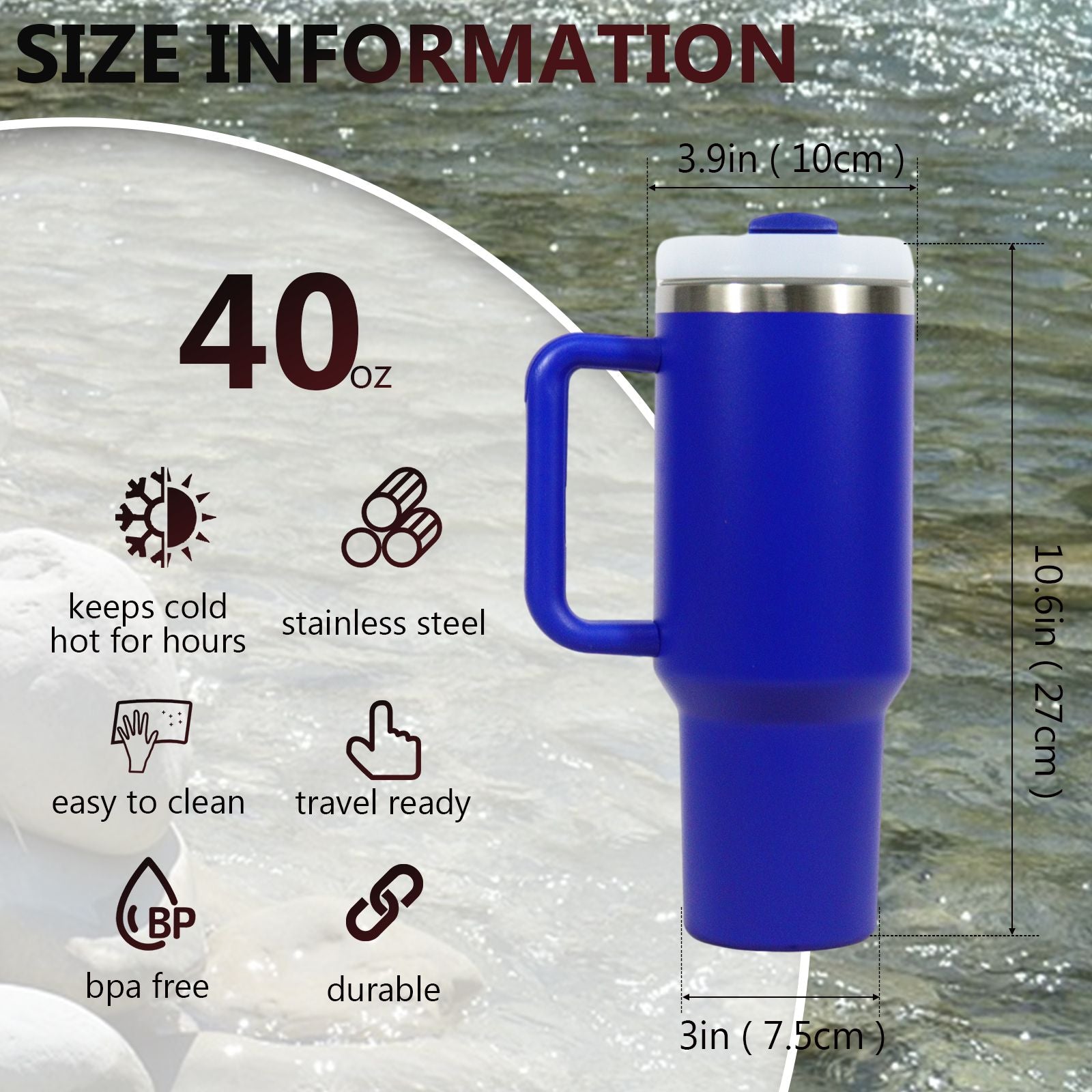 40oz V2 large capacity tumbler,  With Handle And Straw Lid, Insulated Reusable Stainless Steel Water Bottles Travel Mug Coffee Cup car cup water cup For Men Women Outdoor Camping Driving, gift - Premium Water Bottles from Doba - Just $31.60! Shop now at Handbags Specialist Headquarter