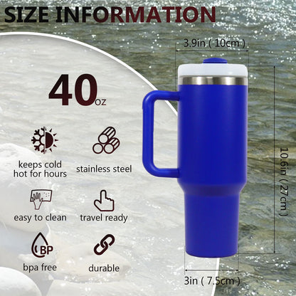 40oz V2 large capacity tumbler,  With Handle And Straw Lid, Insulated Reusable Stainless Steel Water Bottles Travel Mug Coffee Cup car cup water cup For Men Women Outdoor Camping Driving, gift - Premium Water Bottles from Doba - Just $31.60! Shop now at Handbags Specialist Headquarter