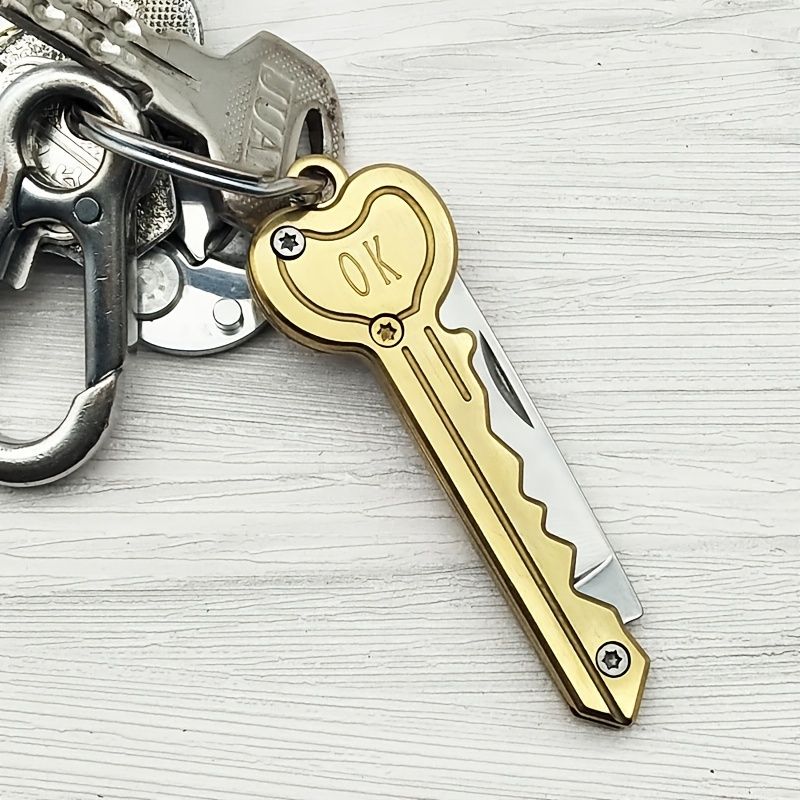 OK Foldable Knife Key Chain Mini Pocket Knife Box Cutter Keychain Pendant Color Handle Decoration - Premium Key chain from Doba - Just $19.08! Shop now at Handbags Specialist Headquarter