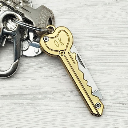 OK Foldable Knife Key Chain Mini Pocket Knife Box Cutter Keychain Pendant Color Handle Decoration - Premium Key chain from Doba - Just $19.08! Shop now at Handbags Specialist Headquarter
