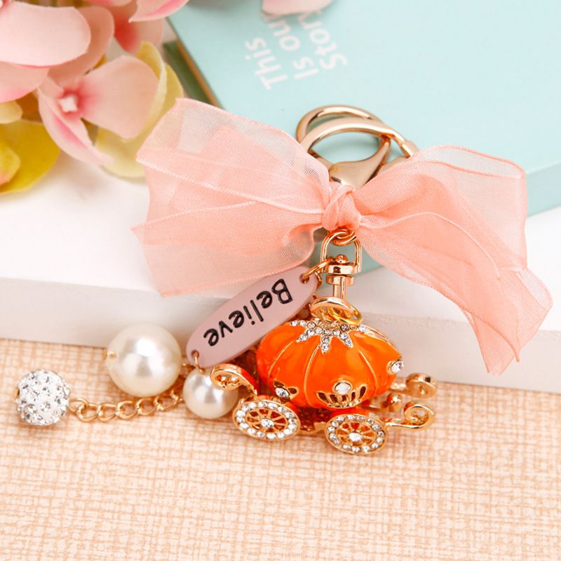 Pumpkin Car Keychain Women's Bag Pendant - Premium key chain from Doba - Just $19.05! Shop now at Handbags Specialist Headquarter