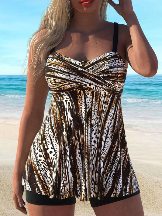 Women's two-piece casual large size tankini swimsuit - Premium Swimsuit Set from Doba - Just $34.23! Shop now at Handbags Specialist Headquarter