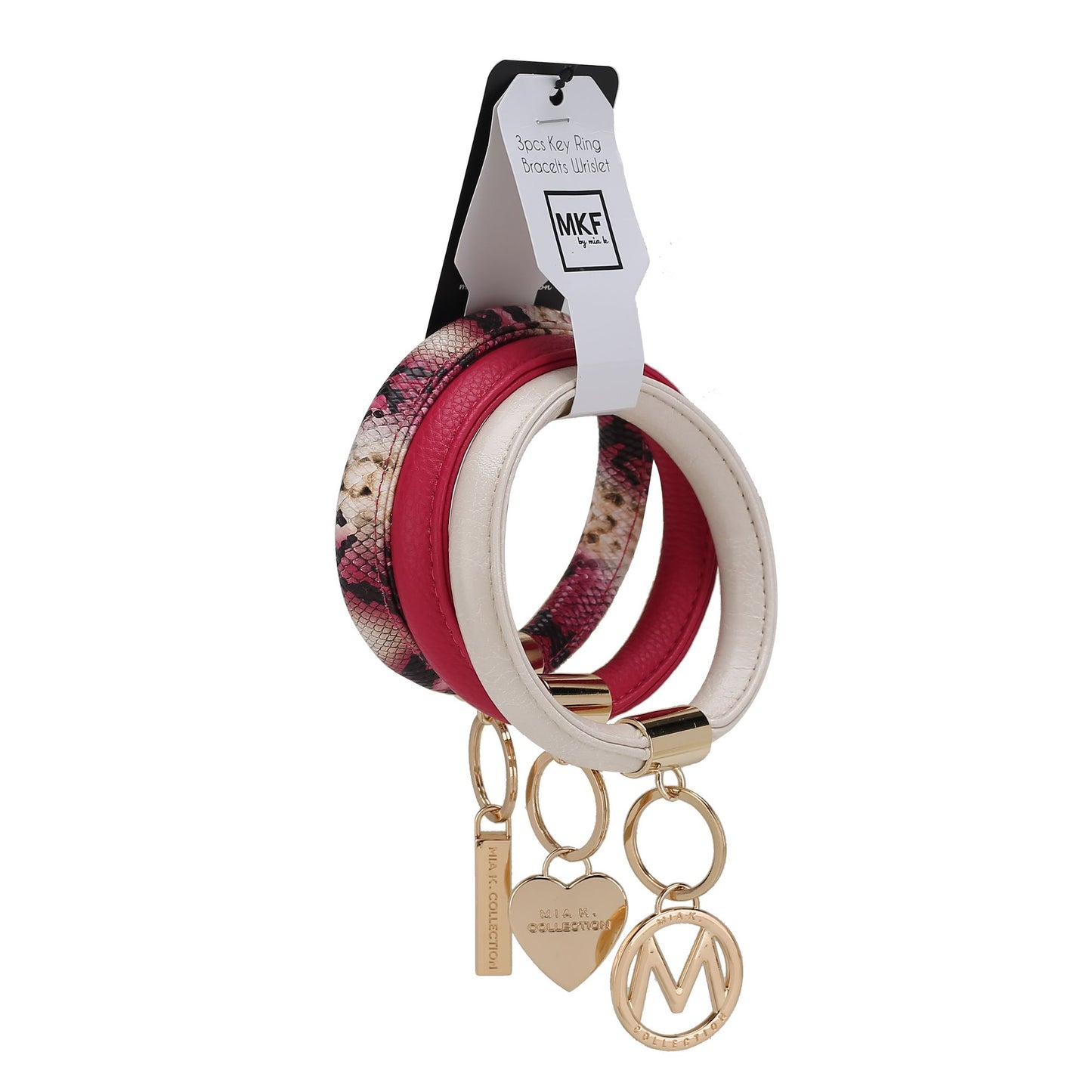 MKF Collection Jasmine Vegan Leather Women Bangle Wristlet Keychain set by Mia K - Premium Key chain from Doba - Just $56.45! Shop now at Handbags Specialist Headquarter